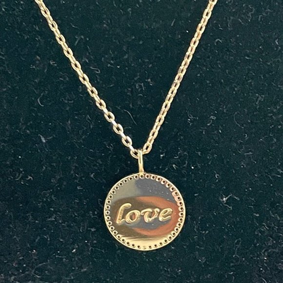 Valentines Day LULU DK Necklace LOVE 14K Plated Reversible Enamel Crystal Accent - Picture 8 of 11